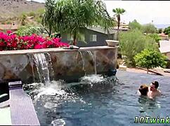 this guy is watching gay porn and hentai, masturbating while imagining a creampie scene with another man.