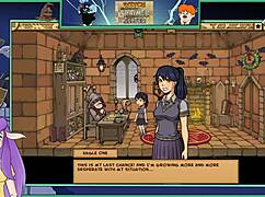 Witch trainer silver part 15 features a sexy brunette teacher with big tits in an anime hentai game.