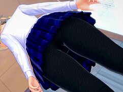 Damn! Gwen Stacy plays with cock between legs in adult version!