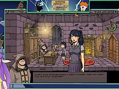 Witch trainer silver part 15 features a sexy brunette teacher with big tits in an anime hentai game.