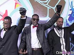 Slender Teen In Blowbang Sucks And Tugs Monster Cocks