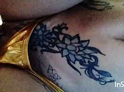 Amateur Latina Mature Shows Off Fat Ass Tattoo in Homemade Close-Up