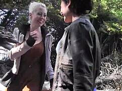 These girlfriends get wild fisting each other in the woods.