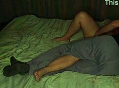 hot blonde girl with big natural tits moans during rough fucking and masturbation on cold night