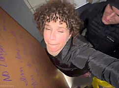 Stepmom Gives Stepson's First Public Bathroom Fuck Flashing Natural Tits