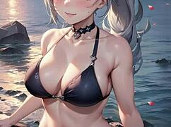 3D animated sexy Asian babe has hot sex with stranger 😍 pussy masturbation ASMR