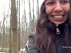 Pee on her panties in the woods while nobody sees