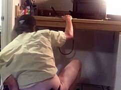 gay plumber surprises with hidden dildo in reality homemade