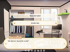 Naughty Aunt Interacts With Nephew In Cartoon Game