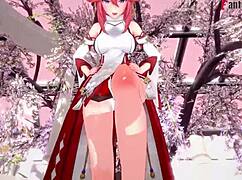 Yae Miko Sucking Hard in Genshin Impact Full Fantasy 3D Anime Scene.