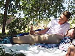 Farmer twink jerks and sucks a dick on the ranch with dirty talk