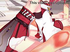 Yae Miko Sucking Hard in Genshin Impact Full Fantasy 3D Anime Scene.