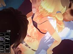 Blonde Girl Enjoys Fun Activities In Anime Hentai World