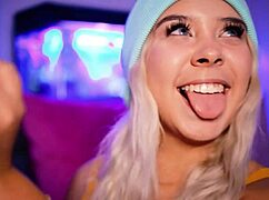 hey, check this cute blonde coed giving her boyfriend a wild footjob!