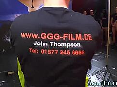 ebony whore endures intense blowbang and facial