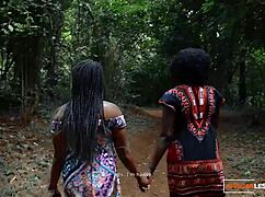 African girlfriends devour each other's pussies intensely
