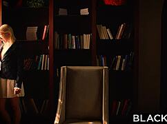 Redhead Kimberley Brix Chokes On Monster Cock In Interracial Threesome