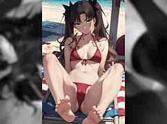 Tohsaka Rin in this hentai compilation from Fate