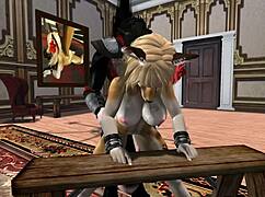 This unusual furry yiff has big tits and asses with monster cocks in hentai animation! 🐾