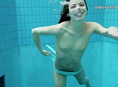 is gazel podvodkova naked underwater in pool? yes, in bikini lingerie!