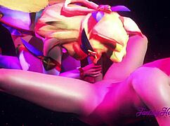 Ahri Star Guardian gets pounded hard in League of Legends hentai.