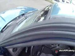 perky blonde amateur gets paid for blowjob