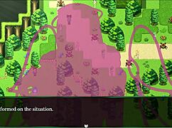 Pink-haired demongirl in Succubus Covenant hentai sex scene riding monster cock.