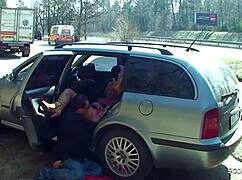 Real Teen Street Fuck on Parking Spot by Client