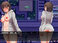 Night Play 11 - Exposed and Bound in Park Cartoon Scene