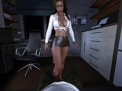 3D Cartoon Secretary Encounter Uncensored POV