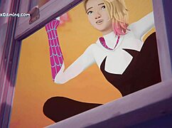 Gwen Stacy Bent Over Doggy With Miles in 3D Anime