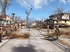 In the world of Fo4, a teen brunette explores bdsm fashion and fetish elements.