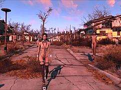 In the world of Fo4, a teen brunette explores bdsm fashion and fetish elements.