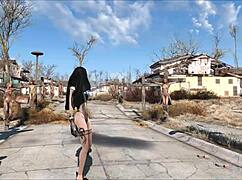 In the world of Fo4, a teen brunette explores bdsm fashion and fetish elements.