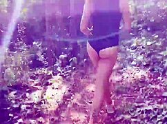 Perfect Body Girl Teases in the Woods with Naked Ass and Pussy Display