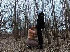 Outdoor Couple Enjoys Homemade Park Activity With Thick Girl