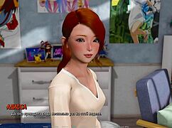 Horny Hentai Girlfriend Sucks Nipples in Big Tits Gameplay