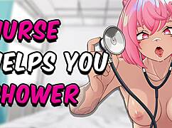 asmr nurse gently cleans you in hospital shower