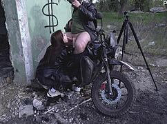 Russian MILF Craves Big Dicks and Outdoor Motorcycle Action