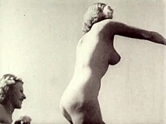 Vintage taboo scene with hairy pussy getting bent over doggystyle in retro outdoor action.