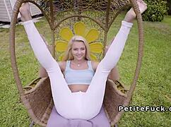 Skinny Blonde Teen Feels Huge Cock in Group