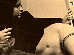 Vintage taboo scene with hairy pussy getting bent over doggystyle in retro outdoor action.