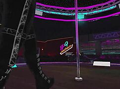 Virtual reality chat pole dancing performance