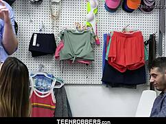 Teen Gf Gets Fucked Hard by Perv Guard While Boyfriend Watches