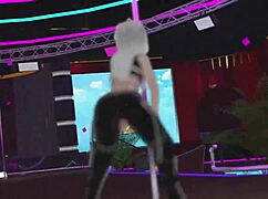 Virtual reality chat pole dancing performance