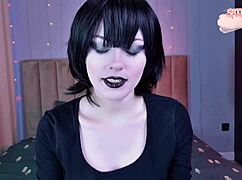 Naughty vampire girl Mavis Dracula craves cum after tasting sperm, begging for more in bedroom