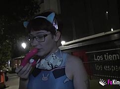 Busty Teen Meraki Offers Daring Public Blowjobs on European Streets