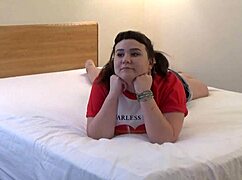 Jules Jenning, the thick teen, takes hard cock deep in her tight asshole with intense gagging.