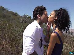Cute skinny Jada Doll bangs hot stranger in outdoor thrill