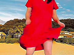 Sissy crossdresser rides in sexy cowgirl slut style